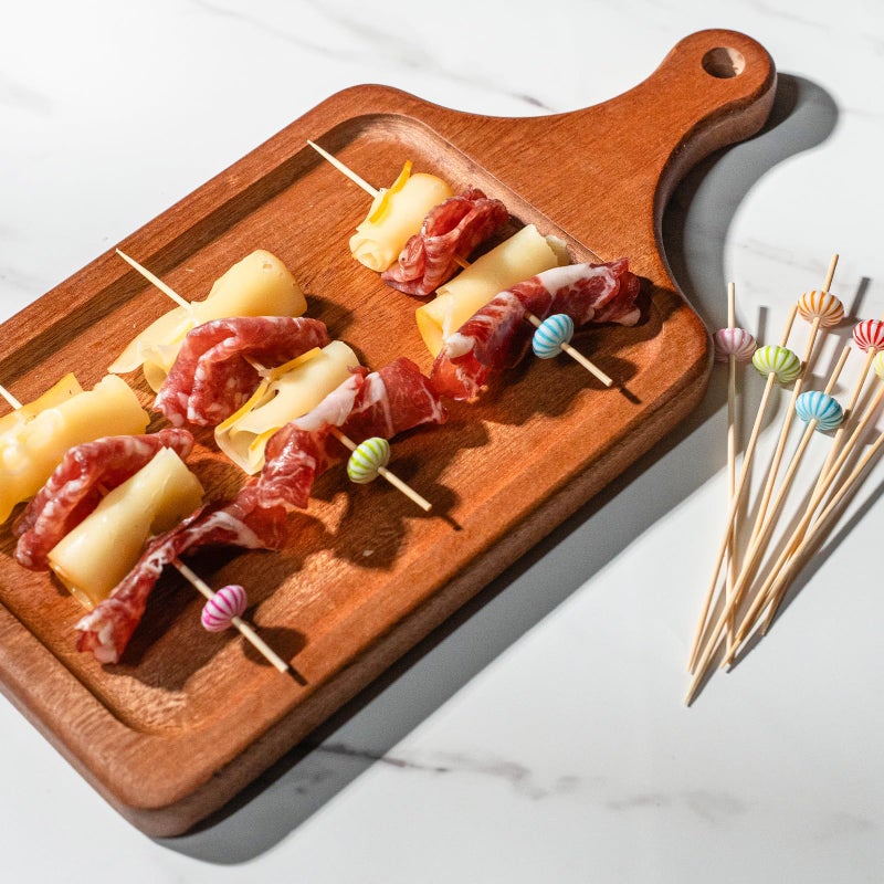 PuTwo Cocktail Picks Handmade Bamboo Toothpicks 100ct 4.7" Multicolor Pumkin - Image 5